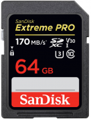Карта памяти SanDisk Extreme Pro SDXC 64GB Class 10 V30 UHS-I (U3) 170MB/s - фото